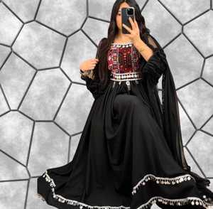 Feroza Banarsi tela ropa afgana Vintage Kuchi étnico ropa afgana estilo gitano vestido Kuchi afgano - Product Image 3