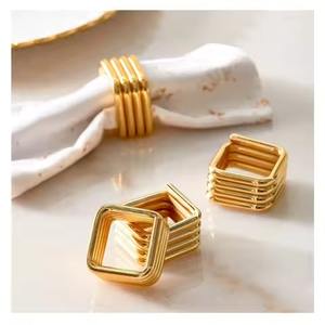 Gold Plated <b>Hammered</b> Metal Napkin Ring for Home Wedding Dinner Party Table Decoration Round Shape Napkin <b>Holders</b> - Product Image 3