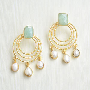 Aretes de Aro de Latón al por Mayor, Perla Natural, Joyería de Piedras Preciosas Auténticas, Latón Chapado en Rodio, Hipoalergénico, Uso Seguro, Premium B2B - Product Image 6