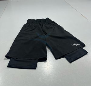 กางเกงขาสั้นมุสลิมชาย Awrah Men's Custom Logo รุ่น Liya Deen กางเกงขาสั้นเบอร์มิวดาชาย 100% โพลีเอสเตอร์ แห้งเร็ว มีเชือกผูก สีดำล้วน สวมใส่สบาย - Product Image 3