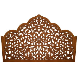 Cabecero de Cama Pintado a Mano con Acabado Marrón, Tallado de Hojas Estilo Texas, Arte de Pared para Colgar en el Hogar, Decoración de Cama, Decoración Ecológica para el Hogar - Product Image 1