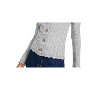 Top de punto con botones al frente para jóvenes de Almost Famous, color gris, talla X-Large - Product Image 3