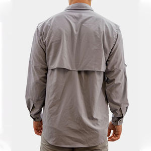 Chemise de pêche à manches longues personnalisée pour hommes en polyester à séchage rapide avec protection UV et col boutonné conception respirante - Product Image 3