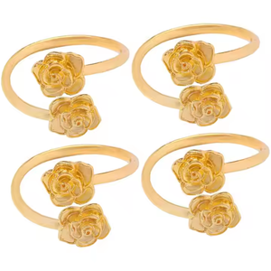 Vente en gros d'anneaux de serviette en métal doré pour mariage Table 2023 Porte-mouchoirs Décoration de fête Anneau de serviettes de table Usine directe - Product Image 5