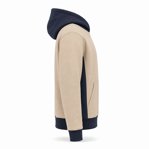 Wholesale for <b>Navy</b> Contrast Panel Pocket Pullover Hoodie <b>Men</b> Heavyweight Cotton <b>Fleece</b> Quick Dry Breathable Stringless - Product Image 5