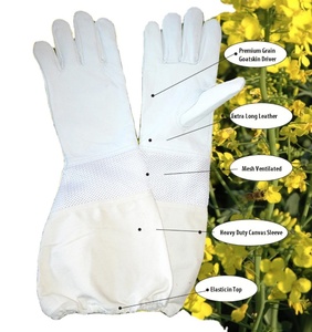 Gants professionnels en peau de chèvre personnalisables pour l'apiculture manches longues ventilées ignifuges anti-coupure anti-impact fonctions antidérapantes - Product Image 1