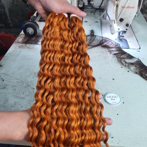 Máquina de cabello crudo vietnamita, paquetes rizados no Remy de trama doble, extensiones de cabello humano de alta calidad de Color naranja y jengibre - Product Image 5