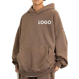 Survêtement pour homme de qualité supérieure 100% coton, décontracté, surdimensionné, sweat-shirt à capuche et jogging, impression lourde du logo, survêtement - Product Image 2