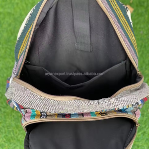 Nouveau design de sacs pour ordinateur portable en chanvre sacs à dos durables nouveauté jute avec coton unisexe multi-usages sacs à dos de voyage - Product Image 6