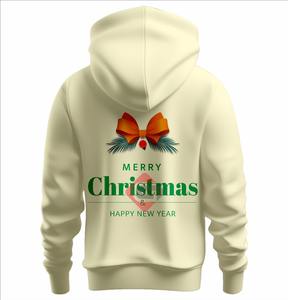 เสื้อฮู้ดผู้ชายผ้าฟลีซแบบสวมหัวพิมพ์ซับลิเมชันสำหรับฤดูหนาวโลโก้คริสต์มาสออกแบบได้ตามต้องการ - Product Image 3