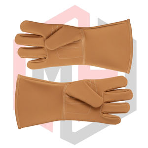 Guantes de Soldadura Marrones Resistentes al Calor y al Fuego, de Cuero Antiestático, con Puño de Punto de 14 Pulgadas, Sin Silicona, Resistentes a Desgarros, para Soldadura MIG, TIG y con Electrodo Revestido - Product Image 6