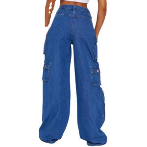 Pantalones Vaqueros Transpirables para Mujer, Estilo Cargo Cómodo, con Múltiples Bolsillos, de Mezclilla de Algodón, Largos, para Damas, OEM - Product Image 6