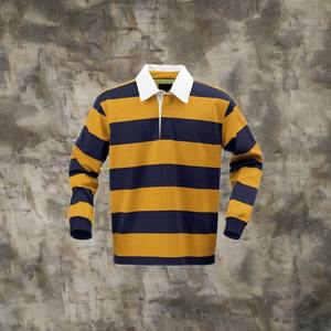 Venta al por mayor personalizar 100% algodón Rugby camisa peso pesado 320gsm bordado Logo Rugby Jersey bordado técnica tarifa al por mayor - Product Image 2