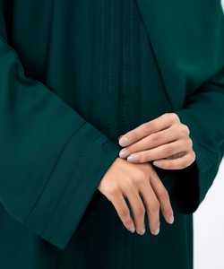Vêtements islamiques 2025, abaya de luxe en nida brodée, abaya modeste ouverte pour femmes, robe musulmane - Product Image 2