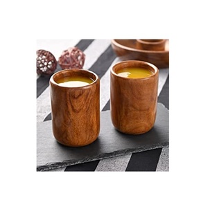 Accessoires de bar en verre en bois carafe à whisky avec base en bois et tasses verre à whisky vin fête ware verre fait main - Product Image 5