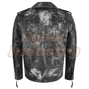 Vintage Leather Biker <b>Jacket</b> For Men's Genuine Soft Sheep Wax Motorcycle Style Leather Biker <b>Jacket</b> For College <b>Boys</b> - Product Image 6