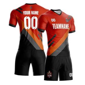 Vente en gros de haute qualité ensemble de maillot de football col en V avec logo personnalisable respirant à séchage rapide imprimé par sublimation - Product Image 6
