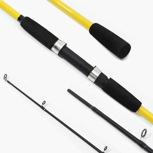 Canne à pêche spinning en fibre de verre de 2.4m, poignée en EVA à 2 sections pour la pêche au bar, au lac et à la rivière - Product Image 6