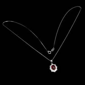 AAA+ Quality 925 Sterling Silver <b>Necklace</b> Oval <b>Ruby</b> 8x6mm Natural Gemstone Jewelry 18inches Cus-Jew106 - Product Image 3