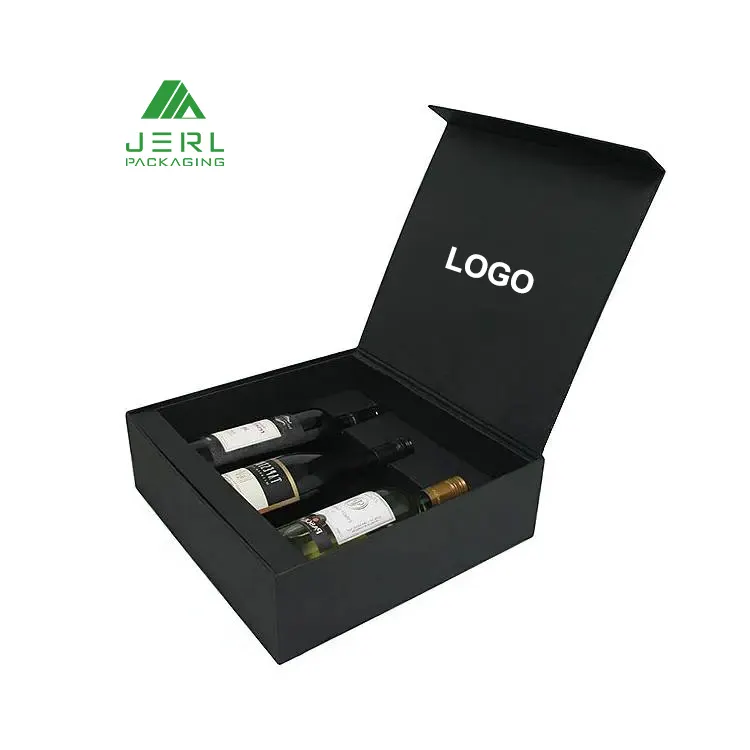Carton Paper Magnetic Packaging Boxes Whisky Champagne Wine Bottle Wine Box