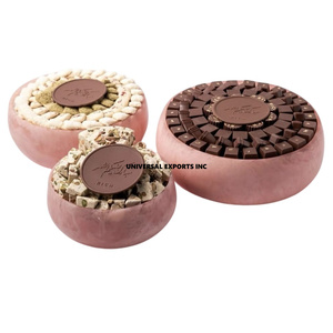 Juego de tres cuencos de chocolate de resina Cuenco dulce decorativo de alta calidad Cuenco de chocolate de lujo de mesa de forma redonda - Product Image 4
