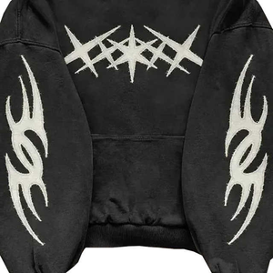 Sweat à capuche unisexe surdimensionné en coton vintage délavé au soleil avec broderie de détresse personnalisée de la meilleure qualité sweat à capuche pour hommes français délavé à l'acide - Product Image 5