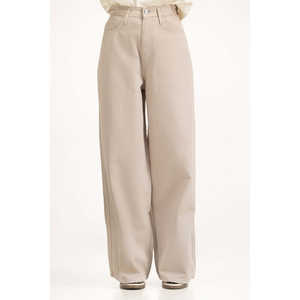Pantalones Palazzo de Pierna Ancha y Cintura Alta, Transpirables, de Lona, Estilo Cargo, con Efecto Arrugado, Estilo Casual para Primavera WM-COD-WS25-010B - Product Image 3