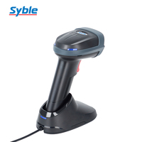 Pemindai Barcode Nirkabel Syble XB-D15BT 1D2D 2.4G Genggam dengan Pembaca Kode QR dan Basis Pengisian Daya untuk Kasir Supermarket