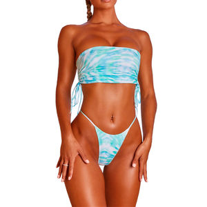 Bikini sexy en crochet OEM pour femmes, fait main, avec franges, short inclus, ensemble 2 pièces, maillot de bain floral - Product Image 5