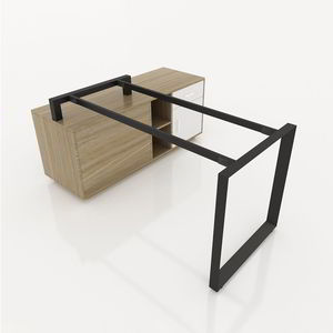 Base de Escritorio para Oficina Minimalista Ejecutiva de 1400x700mm, Patas de Mueble, Estructura Triangular de Acero, Ensamblaje Interconectable, Fabricada en MDF - Product Image 2