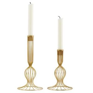 Bulk Decorative <b>Gold</b> Iron Taper <b>Candle</b> Holder - Elegant Geometric Centerpiece for Wedding Events Parties and Dining Table Decor - Product Image 5