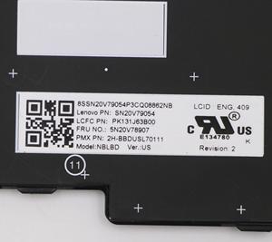 Clavier rétroéclairé d'origine neuf pour Lenovo Thinkpad P15s 1ère génération US 5N20V78907 SN20V79054 - Product Image 3
