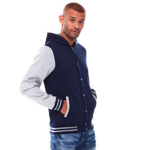 Winter Hooded Unisex College Varsity Jacket Chenille <b>Patch</b> Streetwear Waterproof Reversible Winter Wool Varsity Jackets - Product Image 3