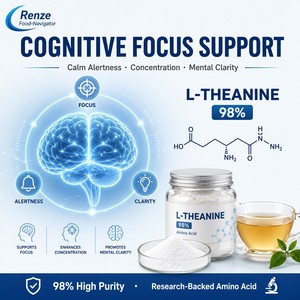 ผงแอล-ธีอะนีน 98% ผลึกสีขาวสกัดจากชาเขียว สำหรับเครื่องดื่มเพื่อสุขภาพและเครื่องดื่มผ่อนคลาย - Product Image 3