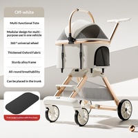 Poussette pour animaux de compagnie en alliage d'aluminium léger, pliable d'un clic, lavable, avec panier rétractable et séparable à une main pour le transport de chats et chiens
