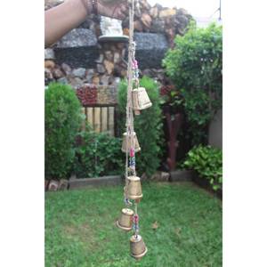 Móvil de 5 Campanas de Hierro Vintage Estilo Shabby Chic, 72 cm, Campanas de Viento Rústicas para Patio, Diseño de Colibrí Japonés, Forma de Champiñón, Decoración para Mascotas - Product Image 5
