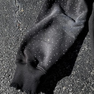 Sudadera con capucha lavada ácida personalizada con diseño de diamantes de imitación ropa de calle Sudadera con capucha de gran tamaño Impresión de logotipo unisex al por mayor - Product Image 5