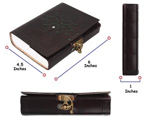 Árbol DE LA VIDA pintado a mano, diario de cuero, cuaderno de bolsillo, cuaderno de viaje, diario con encuadernación de costura, regalo para él o ella - Product Image 2