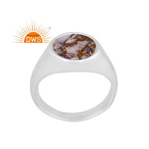 Best Selling Fine Sterling <b>Silver</b> Mojave Copper Ethiopian <b>Opal</b> Gemstone Stackable <b>Ring</b> Custom Jewelry Manufacturer - Product Image 1