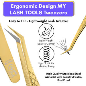 Pro Fiber Tip Eyelash Extension Tweezer 75 Degree Russian Volume Fan Narrow Tip High Quality Precision Lash <b>Tool</b> - Product Image 6