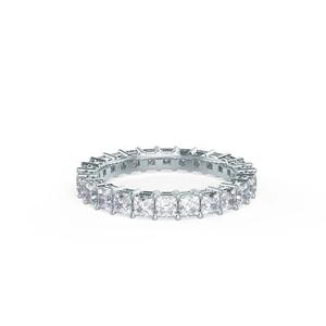 14k solide blanc laboratoire cultivé diamant bande princesse coupe laboratoire cultivé diamant bijoux éternité pleine bande bijoux F couleur VS1 clarté - Product Image 1