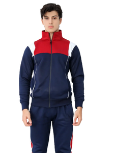 Conjunto de chándal con capucha de manga larga con patrón degradado elegante para hombre, pantalones cómodos ajustados para correr, cierre de cremallera - Product Image 3