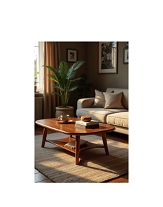 Table basse en bois conçue avec des bords lisses, une construction solide et une texture de surface en bois de qualité supérieure - Product Image 6