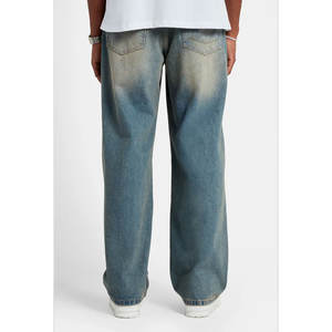 Pantalones Vaqueros Holgados de Mezclilla para Hombre, 100% Poliéster, Fabricante OEM, Ropa Urbana, Pierna Ancha, Transpirables - Product Image 2
