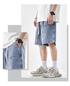 Wholesale 2025 High Quality <b>Men</b> Knee Length 100% Washed Denim <b>Jeans</b> Shorts custom logo oem service - Product Image 6