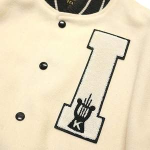 Sweat-shirt de sport unisexe à manches longues conçu en usine sur mesure Varsity Jacket Style Casual Leather Canvas Wholesale Letter - Product Image 5