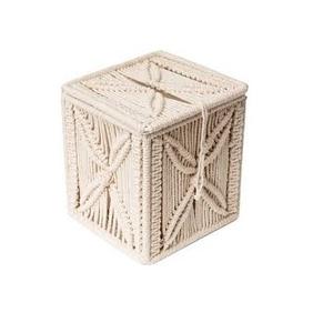 Caja de pañuelos de macramé tejida de algodón, decoración Bohemia, organizador de pañuelos de servilleta, hecha a mano - Product Image 1