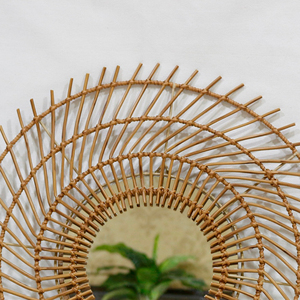 Artex Dong Thap Miroir décoratif en bambou naturel fabriqué à la main avec un design en verre unique pour l'affichage de l'espace - Product Image 5