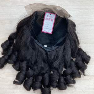 Haute Qualité 20 Pouces Fumia Wave Frontal Perruque 100% Remy Couleur Naturelle Extension de Cheveux - Product Image 5