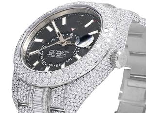 Tendance VVS Moissanite Diamant Index Cadran Acier Inoxydable Automatique Glacé Montre-Bracelet Hip Hop Luxe Mode Au Meilleur Prix - Product Image 3